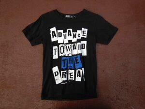 T-shits Tシャツ AZno.64 R/H 150 黒ADVANCE TOWARD THE DREAM 上着 古着　used ティーシャツ　