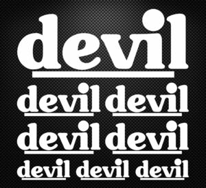 ≪即納 送料無料≫ DEVIL デビル 白色 ホワイト 8枚セット カッティング ステッカー シール