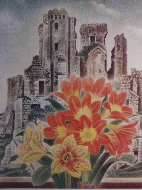 Oka Shikanosuke, [Flowers and ruins], From a rare large-format framed art book, Beauty products, Japanese painter, Brand new with frame, postage included, painting, oil painting, Nature, Landscape painting