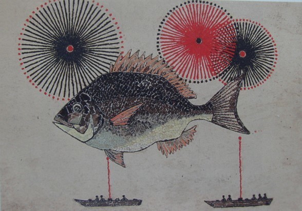 Kiyoshi Yamashita, [Thaïlande et feux d'artifice], Extrait d'un rare livre d'art encadré, Produits de beauté, peintre japonais, Tout neuf avec cadre, frais de port inclus, peinture, peinture à l'huile, Nature, Peinture de paysage