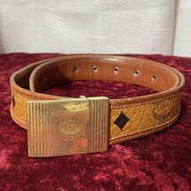 vintage MCM エムシーエム 総柄 レザー 本革 ベルト_画像1