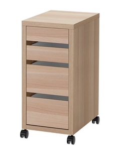 * IKEA Ikea * MICKEmike drawer unit with casters ., white stain oak style < size : 35x75 cm>u *2h