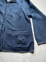 ☆★ 90s〜 ORIGINAL BLUE CLUB INDIGO KNIT CARDIGAN OLD VINTAGE オリジナルブルー クラブインディゴ カーディガン オールド ビンテージ_画像8