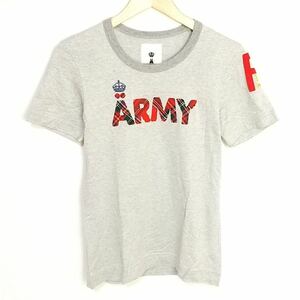 C8792Ah 《 A エィス 》半袖Tシャツ サイズI (S位) グレー メンズ ARMY アーミー ミリタリー ロック ドクロ 日本製