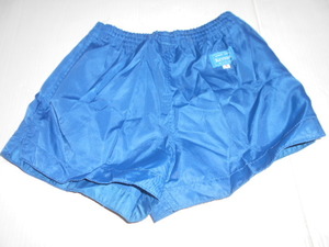 S iron navy blue KEYSTON nylon 100% short bread short pants gym uniform Showa Retro unused waist rubber . little ...