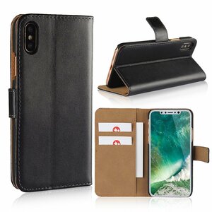 * new goods * black iPhoneX for notebook type case iPhone leather leather smartphone cover 