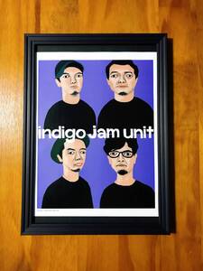 即決 額装☆indigo jam unit 竹内俊太郎 イラスト A4 額入り ポスター風 アートフレーム 希少 貴重 送料無料