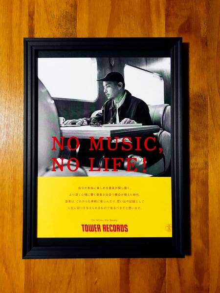 即決 額装☆DJ Mitsu the Beats タワレコ NO MUSIC,NO LIFE タワーレコード　A4サイズ　額入り　ポスター風 送料無料
