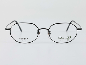 SlenD オーバル ブラック 黒 マット 形状記憶合金 男性 女性 メンズ レディース メガネ 163