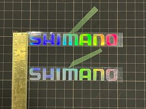 即決 送料無料 難あり2枚 ミニサイズ SHIMANO シマノ プリズムステッカー ロードバイク mtb デカール 自転車 釣り フィッシング
