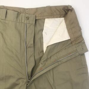 50s60s Vintage милитари вооруженные силы США оригинал U.S.ARMY брюки-чинос chino брюки aluminium Zip 34/35 неиспользуемый товар 