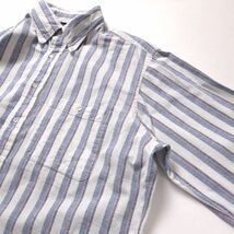 USA製 90's ランズエンド 太ストライプ ボタンダウン シャンブレーシャツ (L) 90年代 旧タグ アメリカ製 オールド LANDS'END_画像4