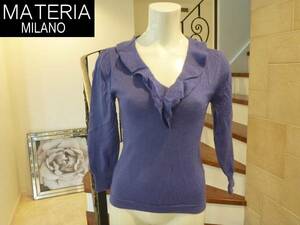 MATERIA Materia milano * лиловый лаванда серия оборка свитер 38 M соответствует 