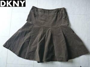  прекрасный товар Donna Karan /CITY DKNY* светло-коричневый тон ko-teroi материалы flair юбка 8 XL соответствует 