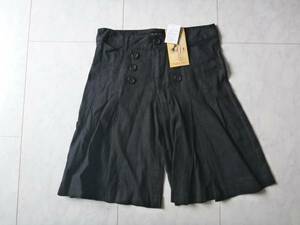  new goods Pauline Bleu* black black flax linen culotte M