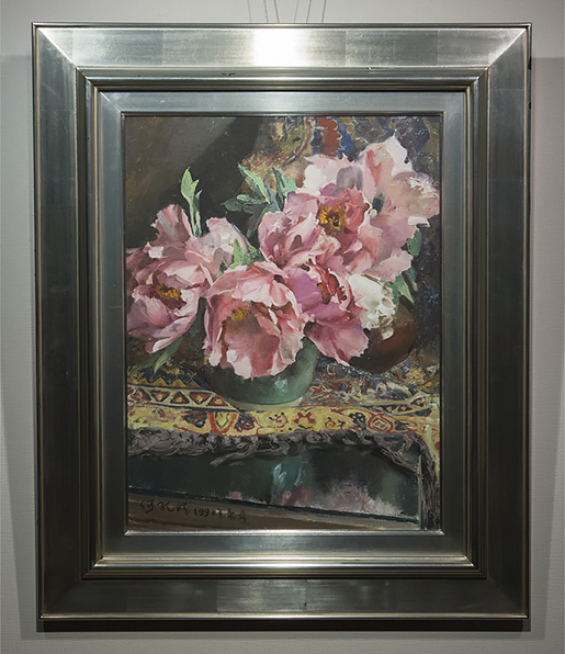 He Kongde, 1991, Peony Oil Painting, Framed, Guaranteed Authentic, Chinese Modern and Contemporary Painting, Contemporary Art, Painting, Oil painting, Still life