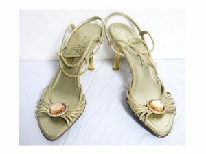  Ginza Kanematsu sandals 21.5cm Gold E672-73