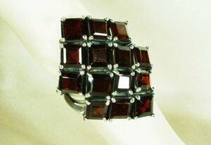 [T's]SR273 ring silver 925. ring 10 number garnet gorgeous free shipping 