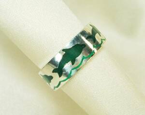 [T's]SR478 ring silver 925. ring 18 number dolphin Dolphin free shipping 