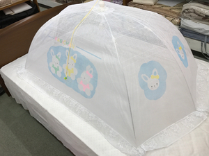 【新品】ベビー用 蚊帳 カヤ 赤ちゃん 虫除け ほろがや 枕蚊帳 オルゴール付き 西川産業 日本製 レトロ レア