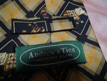 Andrew's Ties チェックのシルク イタリア製 ネクタイ。_画像3