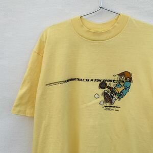 70's crazy shirt テニス キャラ Tシャツ XL ビンテージ ギャグ ジョーク ファニー