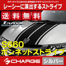 送料無料 S660 [JW5]ホンダ ボンネットストライプ[シルバー]Lynx BST-S660-SIL-A_画像1