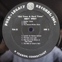 ■FOLK-LEGACY!★HEDY WEST/OLD TIMES&HARD TIMES★オリジ名盤■_画像3