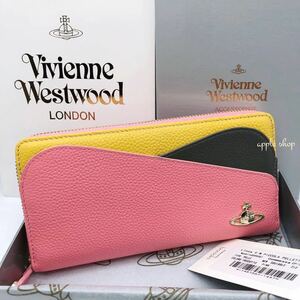 【新品・未使用】Vivienne Westwood 長財布 マルチカラー ピンク 箱☆袋付き♪プレゼントにもオススメ♪