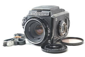 美品 ブロニカ Zenza Bronica S2 後期型 ブラック 6x6 中判カメラ Nikkor P 75mm f/2.8 レンズ #0330