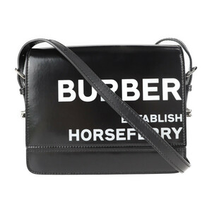 New unused exhibit BURBERRY Burberry 8026096 Shoulder bag Cotton Polyurethane Leather Black [Genuine warranty], ladies' bag, Shoulder bag, others