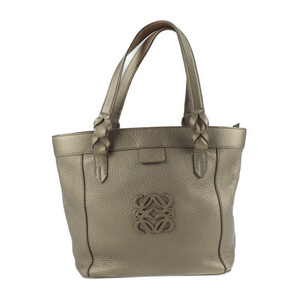 LOEWE Loewe Fusta Anagram Handbag Leather Metallic Gold Tote Bag [Genuine Guarantee], ladies' bag, Handbag, others