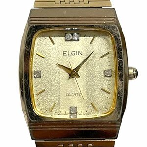 南店22-967 エルジン クォーツ時計 三針 金 ゴールド ラインストーン ステンレス アンティーク ヴィンテージ ELGIN 女性用 レディース