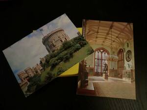 イギリス ポストカード 絵葉書 2枚 セット おまとめ ウィンザー城 英国 ロンドン 城 古城 アンティーク ヨーロッパ インテリア オブジェ