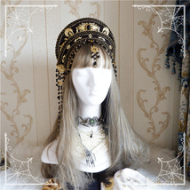 ロリータ クラロリ カチューシャ 中世ヨーロッパ風 ヘッドドレス 髪飾り 冠 ボリューム 豪華 優雅 華麗 上品 かっこいい シック パール_画像8