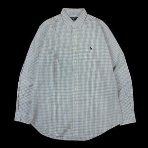 ミントコンディション 90s オールド ラルフロレーン チェック シャツ ポニー 刺繍 オーバーサイズ ビッグサイズ ビンテージ 古着 長袖