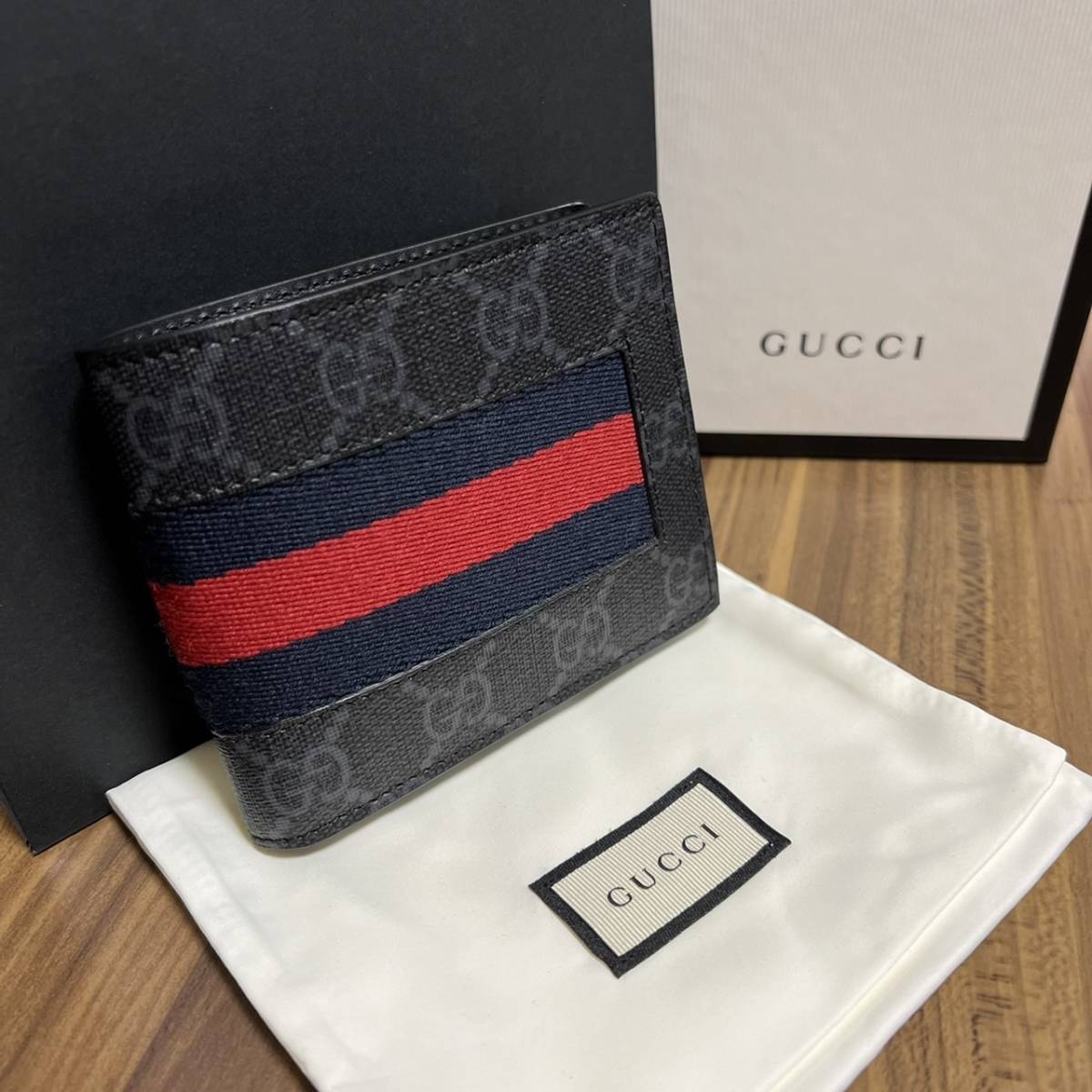 訳あり】 Palace 未使用 Gucci◇GG-Pスプリームキャンバス二つ折り