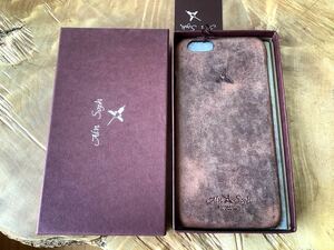 未使用品【Ain Soph】アインソフ　皮革レザー　iPhone6/6S対応　スマートフォンケース　ブラウン　DA1006-HP