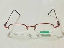 新品 ユニテッドカラーオブベネトン　眼鏡　メガネ　高級感　上品 ハーフリム　赤色_画像3