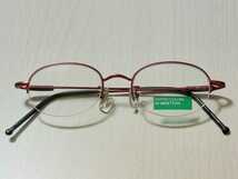 新品 ユニテッドカラーオブベネトン　眼鏡　メガネ　高級感　上品 ハーフリム　赤色_画像6
