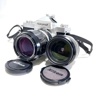 【完動】Nikon Nikomat FTN NIKKOR-P・C Auto F2.5 105mm 28mm F3.5 ニコン ニコマート MF一眼レフ フィルムカメラ 広角 望遠 単焦点 C2126