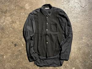 COMME des GARCONS HOMME 03AW フロントウール縮絨切替 製品染めシャツ HL-B002 AD2003 コムデギャルソンオム