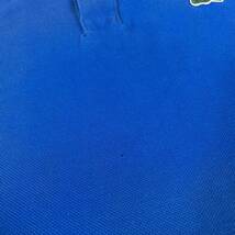 【フレンチ エレガンス】ラコステ ワニ シェルボタン サイドスリット 鹿の子 半袖ポロシャツ サイズ6 ブルー XL相当 王道クラシカル 古着_画像9