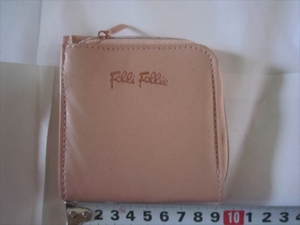 小銭入れ コインケース 財布 ■ フォリフォリ Folli Follie ■ ベージュ ピンク系 ■ 縦10cm 横9.5cm 