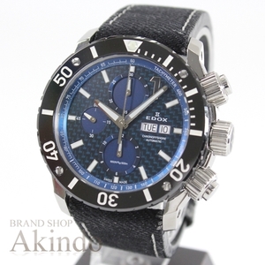  Ed ks Class one Chrono offshore EDOX carbon navy SS ceramic bezel chronograph men's wristwatch 0114-3BULN-L