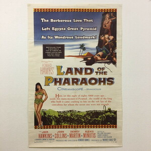【映画ポスター】 Land of the Pharaohs　1sh　ハワード・ホークス　ジャックホーキンス　ジョーンコリンズ　オリジナル ワンシート