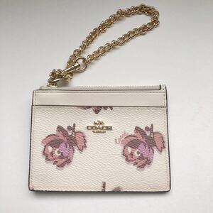 コーチ COACH コインケース カードケース キーホルダー 取り外し可能 チェーン付きパスケース 花柄 アウトレット 79631