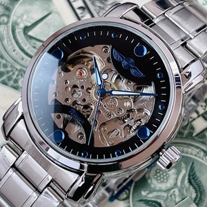 【新品未使用】機械式腕時計クロノグラフ正規品アンティーク自動巻きWINNER高級ブランド純正ディーゼルSEIKOハミルトンadidasシルバー