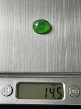 海麗　天然翡翠裸石 アイスジェイダイト カボションルース　高級jewelryジュエリーオーダーメイド用 綺麗な緑色 重さ14.5ct MIRE1123_画像9