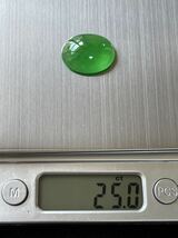 海麗　大粒　天然翡翠裸石 アイスジェイダイト カボションルース　高級jewelryジュエリーオーダーメイド用 綺麗な緑色 重さ25.0ct MIRE1126_画像8